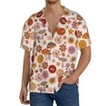 thumbnail image 1 of Gukieu Fall 70s Groovy Hippie Print Men's Short-sleeved Shirts, Button-down Pocket Shirts, T-shirts, Beach Vacation Travel Summer Clothing-XX-Large, 1 of 5
