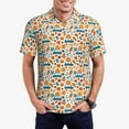 thumbnail image 1 of Gukieu Falling Pumpkins On Car Print Men's Quick-drying POLO Shirt, Button-down Summer T-shirt, Suitable for Work and Outdoor Activities-Medium, 1 of 6