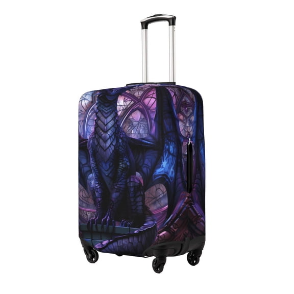 Gukieu Fantasy Dragon In Cathedral Print Suitcase Protective Cover, Elastic Zipper Buckle Suitcase Protective Cover, Suitable for Travel, Business Trip-Large