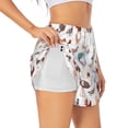 thumbnail image 1 of Gukieu Farm Birds Goose Print Women's Sports Shorts with Drawstring Elastic Waistband for Running, Yoga, Fitness-Large, 1 of 7