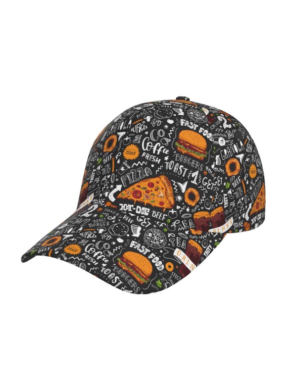 Fastfood 1 Prin Baseball Cap, Adjustable Sweat-wicking Daily,Travel, Sports Cap, Unisex