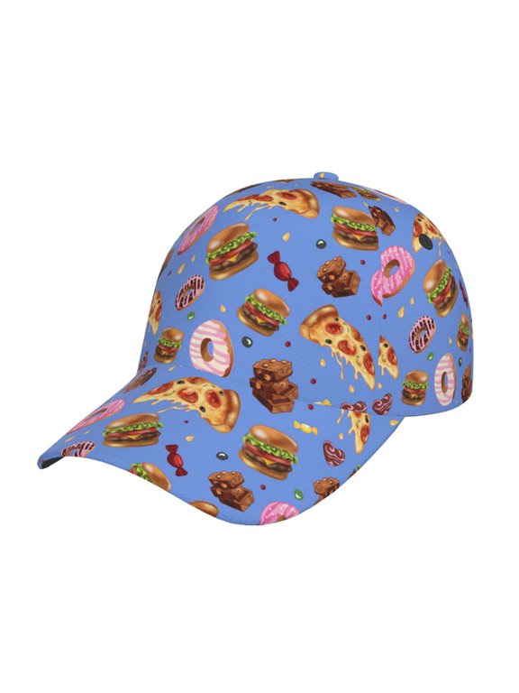 Fastfoods Prin Baseball Cap, Adjustable Sweat-wicking Daily,Travel, Sports Cap, Unisex