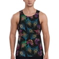 thumbnail image 1 of Gukieu Feathers And Butterflies Print Men's Quick Dry Fitness Vest, Round Neck Sleeveless Fitness Bodybuilding Top-4X-Large, 1 of 7