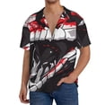 thumbnail image 1 of Gukieu Fierce Red Viper Graphic Art Print Men's Short-sleeved Shirts, Button-down Pocket Shirts, T-shirts, Beach Vacation Travel Summer Clothing-X-Large, 1 of 5