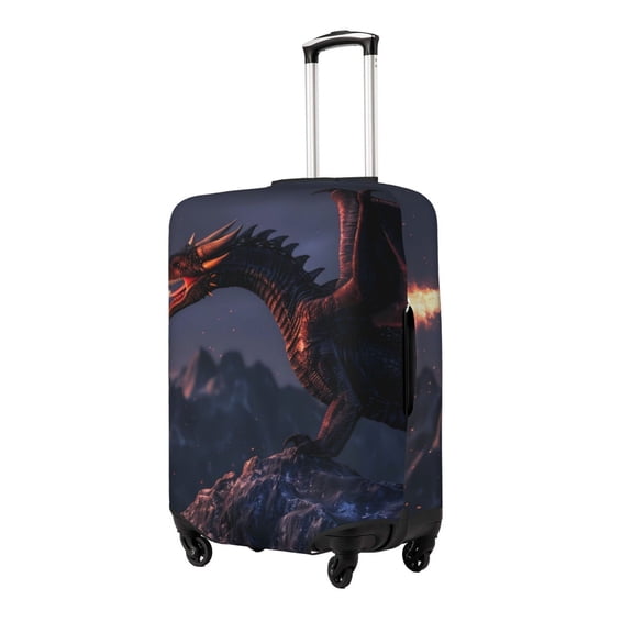 Gukieu Fire Breathing Dragon Twilight Print Suitcase Protective Cover, Elastic Zipper Buckle Suitcase Protective Cover, Suitable for Travel, Business Trip-Large