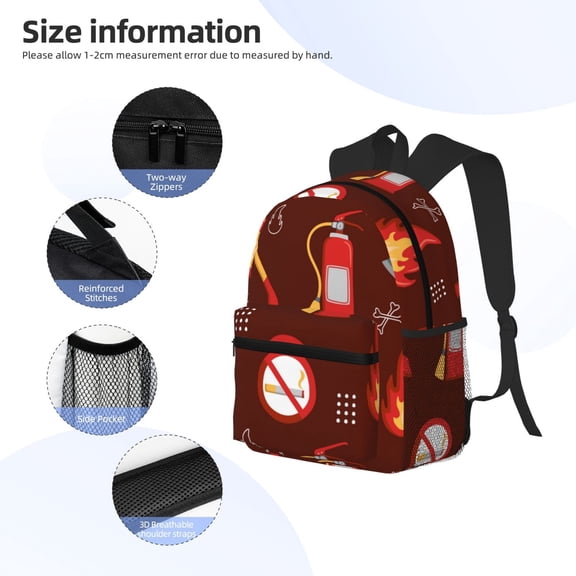 Gukieu Fire Extinguisher Print Backpack, Waterproof Backpack with Adjustable Shoulder Straps, Suitable for Campus, Business, Travel, Unisex