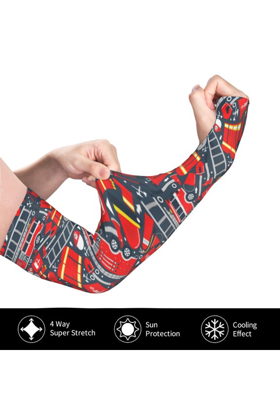 Fire Sign for Adult Ice Silk Sun Protection Arm Sleeves, Moisture Wicking, UV Protection Outdoor Sports Arm Sleeves, Unisex