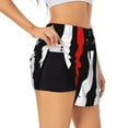 thumbnail image 1 of Gukieu Firefighters USA Flag Print Women's Sports Shorts with Drawstring Elastic Waistband for Running, Yoga, Fitness-Small, 1 of 7