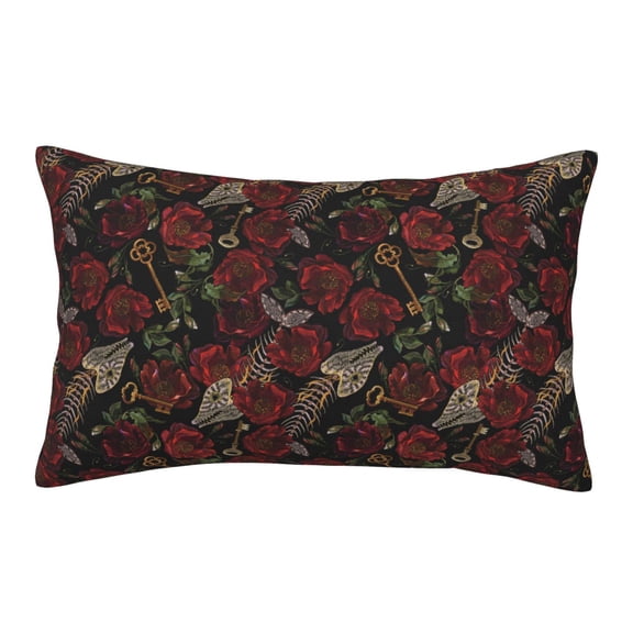 Gukieu Fishbone Rose Print Plush Pillow Cover, Hidden Zipper Pillow Protector without Pillow Core, Suitable for Bedroom, Office, Car Decoration-14"x20"