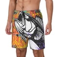 thumbnail image 1 of Gukieu Fishing Bass Print Men's Double Layer Sports Swim Trunks, Quick Dry Adjustable Waist Swim Shorts Swimwear-Small, 1 of 6