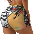 thumbnail image 1 of Gukieu Fishing Bass Print Women's Sports Shorts, Elastic Waist High Stretch Running Yoga Gym Sweatpants-Large, 1 of 8