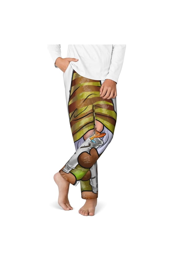 Fishing Gnome Fisherman Print Youth Home Trousers, Elastic Waistband with Pockets for Home and Outing, Suitable for Children Aged 5-16-XS(5-6)
