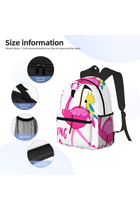 It'S Flamazing To Be A Pirate Print Backpack, Waterproof Backpack with Adjustable Shoulder Straps, Suitable for Campus, Business, Travel, Unisex