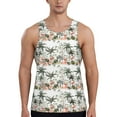 thumbnail image 1 of Gukieu Flamingo Palm Trees Print Men's Quick Dry Fitness Vest, Round Neck Sleeveless Fitness Bodybuilding Top-Small, 1 of 7