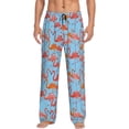 thumbnail image 1 of Gukieu Flamingo Print Men's Home Trousers, Elastic Drawstring Home Pajamas Clothing Suitable for Adult Men-Small, 1 of 6