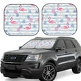 thumbnail image 1 of Gukieu Flamingo and Pineapple Print Car Windshield Sun Visor, Foldable Anti-UV Car Sun Visor Suitable for Vans, Trucks Car Accessories-Medium, 1 of 6