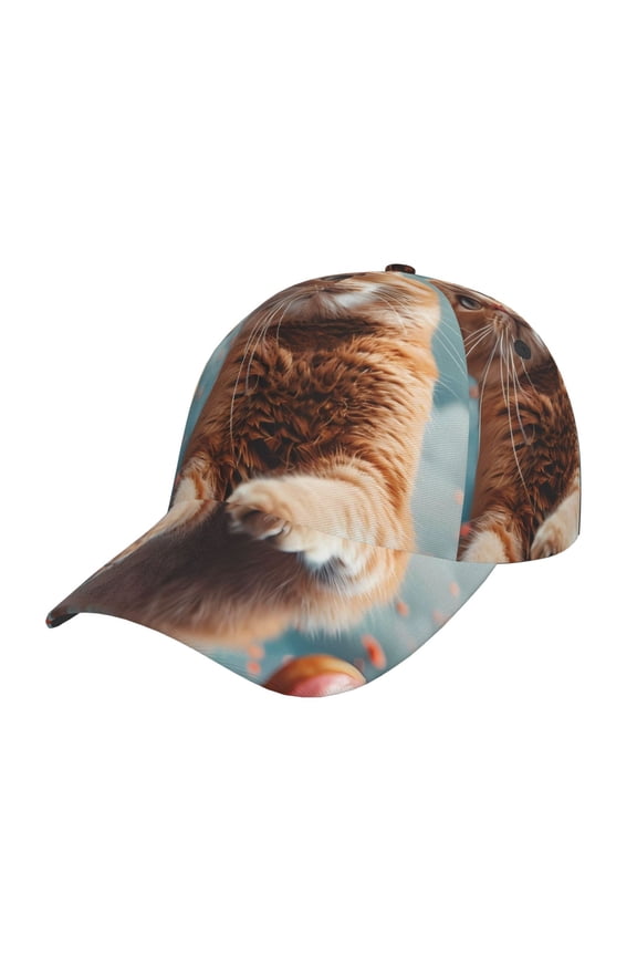 Floating Cat And Donuts Prin Baseball Cap, Adjustable Sweat-wicking Daily,Travel, Sports Cap, Unisex