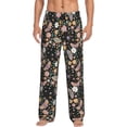 thumbnail image 1 of Gukieu Floral Insects Print Men's Home Trousers, Elastic Drawstring Home Pajamas Clothing Suitable for Adult Men-3X-Large, 1 of 6
