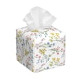 thumbnail image 1 of Gukieu Floral Print Leather Tissue Box, PVC Waterproof Velcro Opening and Closing Square Tissue Box Holder, Suitable for Home and Office Decoration, 1 of 7