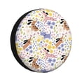 thumbnail image 1 of Gukieu Floral Puppy Print Car Tire Cover, Adjustable Waterproof and Dustproof Tire Protection Cover, Suitable for SUV, Truck, Van-16 inch, 1 of 6
