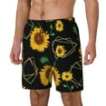 thumbnail image 1 of Gukieu Sunflowers3 Print Men's Double Layer Sports Swim Trunks, Quick Dry Adjustable Waist Swim Shorts Swimwear-Large, 1 of 6