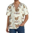 thumbnail image 1 of Gukieu Flower Chicken Print Men's Short-sleeved Shirts, Button-down Pocket Shirts, T-shirts, Beach Vacation Travel Summer Clothing-Small, 1 of 5