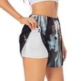 thumbnail image 1 of Gukieu Flower Crown White Horse Print Women's Sports Shorts with Drawstring Elastic Waistband for Running, Yoga, Fitness-Large, 1 of 7