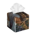 thumbnail image 1 of Gukieu Flower Field Cute Bulldog Print Leather Tissue Box, PVC Waterproof Velcro Opening and Closing Square Tissue Box Holder, Suitable for Home and Office Decoration, 1 of 7