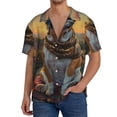 thumbnail image 1 of Gukieu Flower Field Cute Bulldog Print Men's Short-sleeved Shirts, Button-down Pocket Shirts, T-shirts, Beach Vacation Travel Summer Clothing-Medium, 1 of 5
