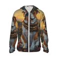 thumbnail image 1 of Gukieu Flower Field Cute Bulldog Print Sun Protection Hoodies for Men and Women, Zippered Long-sleeved Quick-drying UV Protection Shirts, Suitable for Sports, Swimming, Fishing-XX-Large, 1 of 7