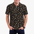 thumbnail image 1 of Gukieu Flower Pattern On Black Print Men's Quick-drying POLO Shirt, Button-down Summer T-shirt, Suitable for Work and Outdoor Activities-X-Large, 1 of 6