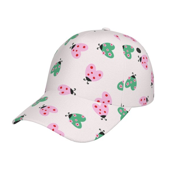 Gukieu Flower on ladybirds Prin Baseball Cap, Adjustable Sweat-wicking Daily,Travel, Sports Cap, Unisex
