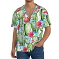 thumbnail image 1 of Gukieu Flowers and Cactus Print Men's Short-sleeved Shirts, Button-down Pocket Shirts, T-shirts, Beach Vacation Travel Summer Clothing-X-Large, 1 of 5