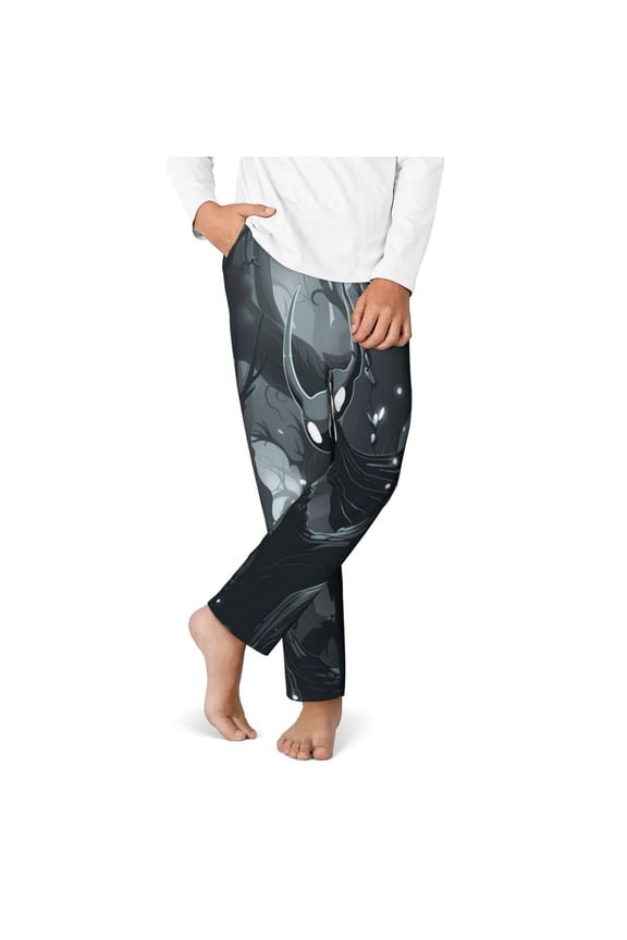 Forest Black Ghost Warrior Print Youth Home Trousers, Elastic Waistband with Pockets for Home and Outing, Suitable for Children Aged 5-16-XS(5-6)