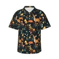 thumbnail image 1 of Gukieu Forest Elf Print Men's Short-sleeved Shirts, Button-down Lapel Hawaiian Shirts, T-shirts, Beach Vacation Summer Casual Wear,Large, 1 of 7