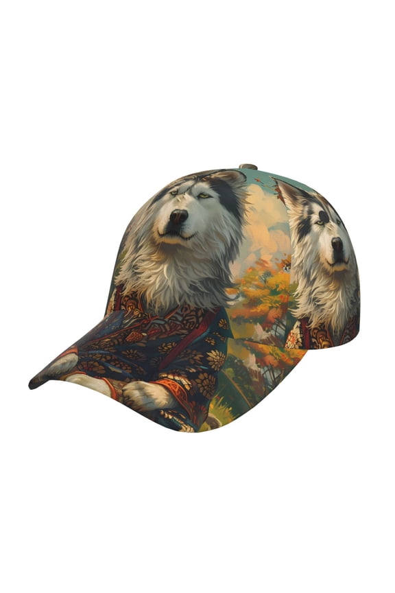 Forest Maple Leaf Husky Prin Baseball Cap, Adjustable Sweat-wicking Daily,Travel, Sports Cap, Unisex