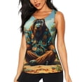 thumbnail image 1 of Gukieu Forest Meditating Gorilla Print Women's Quick-drying Fitness Vest, Round Neck Sleeveless Fitness T-shirt, Suitable for Yoga, Sports-X-Large, 1 of 7