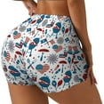 thumbnail image 1 of Gukieu Fourth Of July Party Print Women's Sports Shorts, Elastic Waist High Stretch Running Yoga Gym Sweatpants-Large, 1 of 8