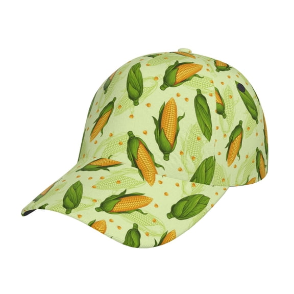 Gukieu Fresh Corn Prin Baseball Cap, Adjustable Sweat-wicking Daily,Travel, Sports Cap, Unisex