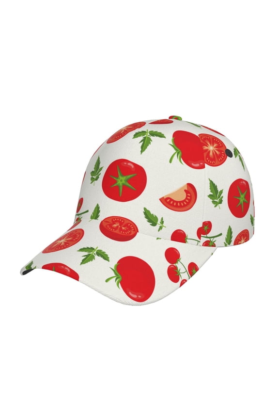 Fresh Red Tomato Prin Baseball Cap, Adjustable Sweat-wicking Daily,Travel, Sports Cap, Unisex