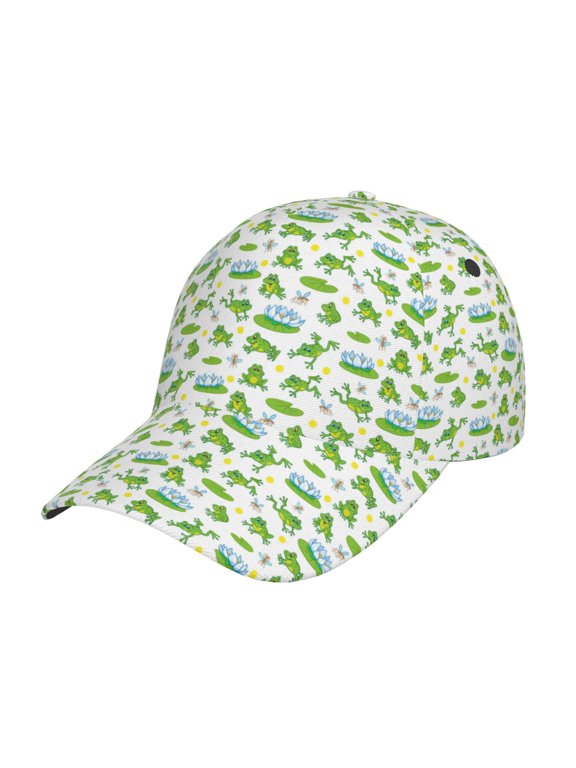 Frogs Jumping Prin Baseball Cap, Adjustable Sweat-wicking Daily,Travel, Sports Cap, Unisex