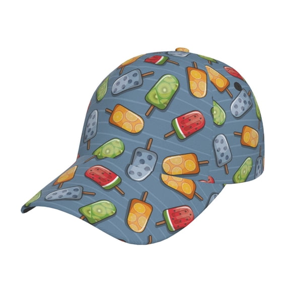 Gukieu Fruit Ice Cream Prin Baseball Cap, Adjustable Sweat-wicking Daily,Travel, Sports Cap, Unisex