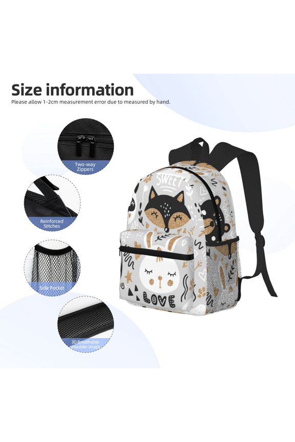 Funny Animals Series Print Backpack, Waterproof Backpack with Adjustable Shoulder Straps, Suitable for Campus, Business, Travel, Unisex