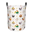 thumbnail image 1 of Gukieu Funny Chicken Print Round Dirty Clothes Bag, Waterproof Standing Home Bathroom Storage Basket Car Trunk Storage Bag-Small, 1 of 6