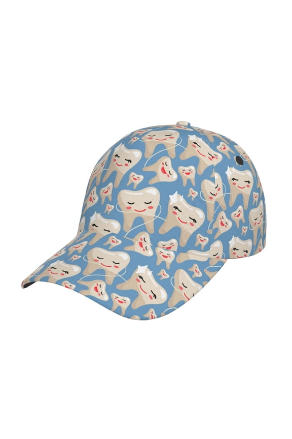 Funny Cute Healthy Teeth Prin Baseball Cap, Adjustable Sweat-wicking Daily,Travel, Sports Cap, Unisex