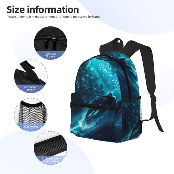 Gukieu Futuristic Jet Ski Adventure Print Backpack, Waterproof Backpack with Adjustable Shoulder Straps, Suitable for Campus, Business, Travel, Unisex