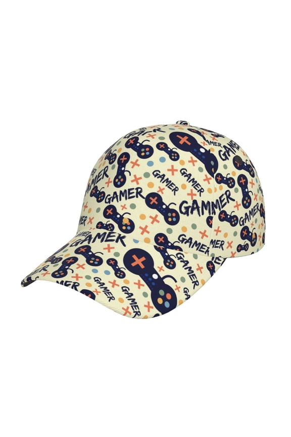 Game Controller Prin Baseball Cap, Adjustable Sweat-wicking Daily,Travel, Sports Cap, Unisex