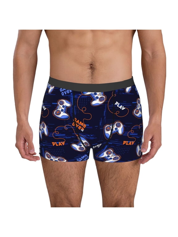 Game Pads Print Men's Boxer Briefs, High Elastic Moisture Wicking Boxer Briefs Underwear-Small