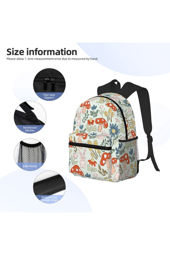 Garden Of Little Bunnies Print Backpack, Waterproof Backpack with Adjustable Shoulder Straps, Suitable for Campus, Business, Travel, Unisex