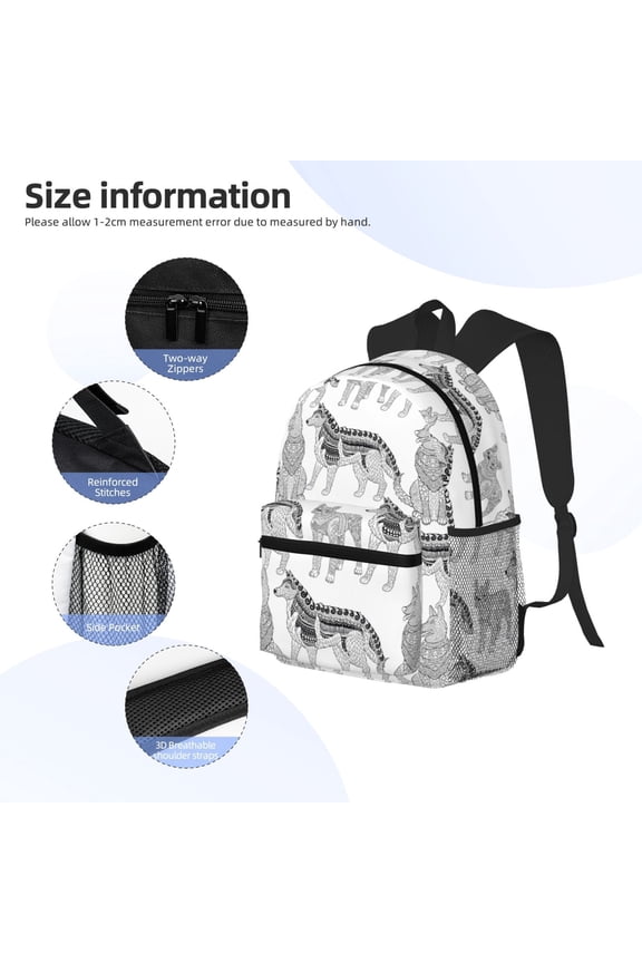 German Shepherd Dog Print Backpack, Waterproof Backpack with Adjustable Shoulder Straps, Suitable for Campus, Business, Travel, Unisex